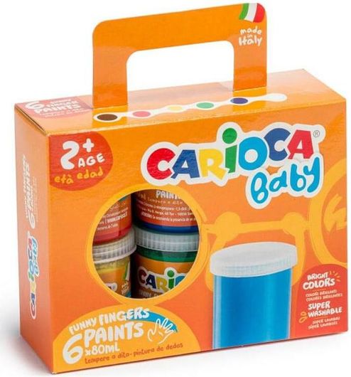 Σετ Δακτυλομπογιές Carioca Baby 2+ 80ml 6τμχ