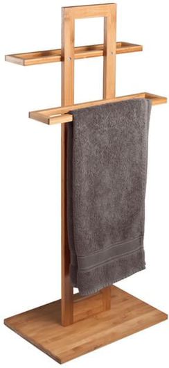 Ξύλινη Κρεμάστρα Δαπέδου 85x37x25cm με 2 Θέσεις για Πετσέτες Μπάνιου από Μπαμπού (Bamboo) - Cb