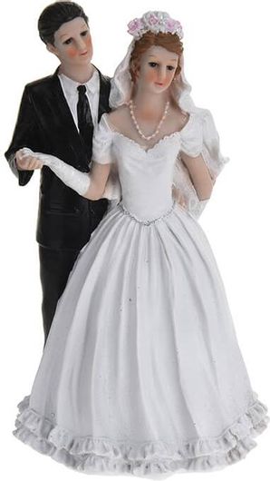 Διακοσμητικό Γαμήλιας Τούρτας 29cm με Νύφη & Γαμπρό Wedding Deco