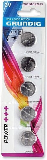 Μπαταρίες Λιθίου 3V Cr2025 Συσκευασία 5 Τεμαχίων, Grundig 53894 - Grundig