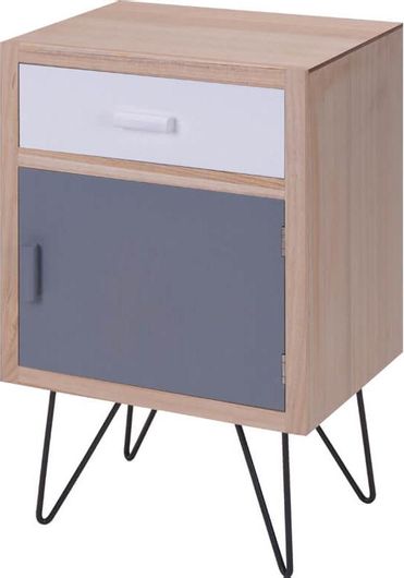 Κομοδίνο Minimal HX9100000 Ξύλινο με Μεταλλικά Πόδια 40x30x65cm