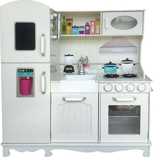 Ξύλινη Παιδική Κουζίνα, Παιχνίδι Μίμησης Με Διαστάσεις 102.5 X 91 X 30, Kd4582 - Cb