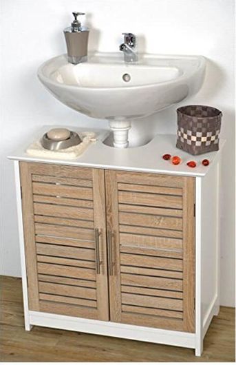 Έπιπλο Μπάνιου Ντουλάπι Αποθήκευσης Mdf για τον Νιπτήρα Διαστάσεων 70x60x30cm σε Φυσικές Αποχρώσεις Ξύλου - Evideco