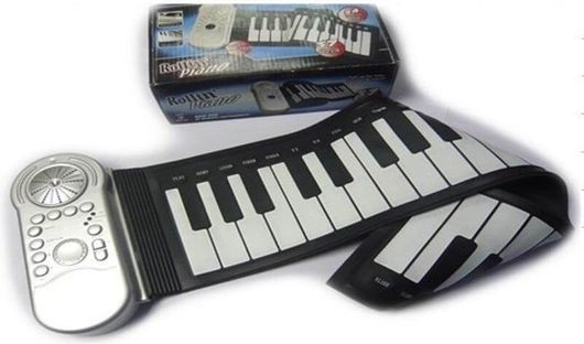 Ευλύγιστο Πιάνο Αφής Με 37 Πλήκτρα Και 24 Κουμπιά Λειτουργιών, 26.4X14.4X4 cm - Aria Trade