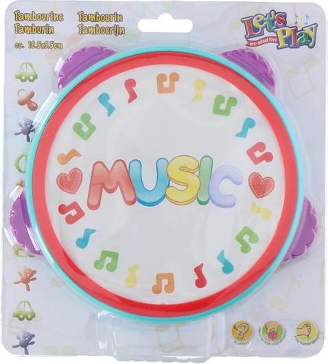 Let'S Play Παιδικό Μουσικό όργανο Ταμπουρίνο Ντέφι, 16.5X3.5 cm - Let'S Play