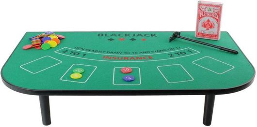 Τραπέζι Black Jack Με Τράπουλα Και Μάρκες 51X30X10 Cm Blackjack Table Game -