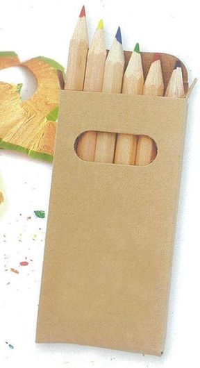 Ξυλομπογιές Οικολογικές Μισού Μήκους 6Χρώμ.