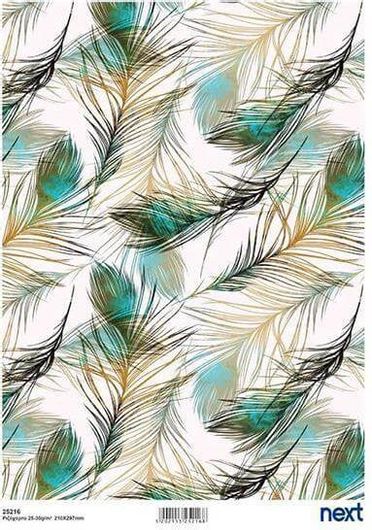 Next Ριζόχαρτο "Peacock Feather" 21x29Εκ.