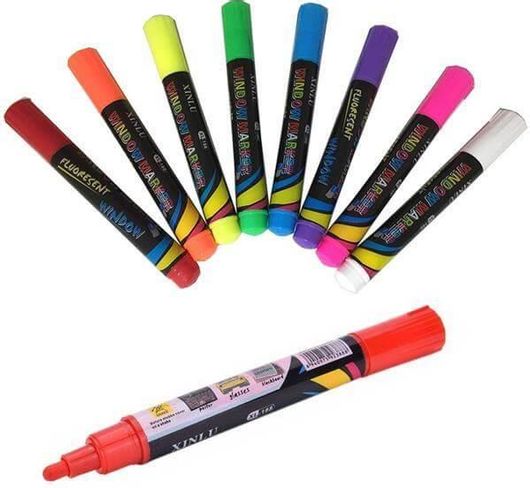 Μαρκαδόροι Υγρής Κιμωλίας Πακέτο 8 Χρώματα Κοκτέηλ