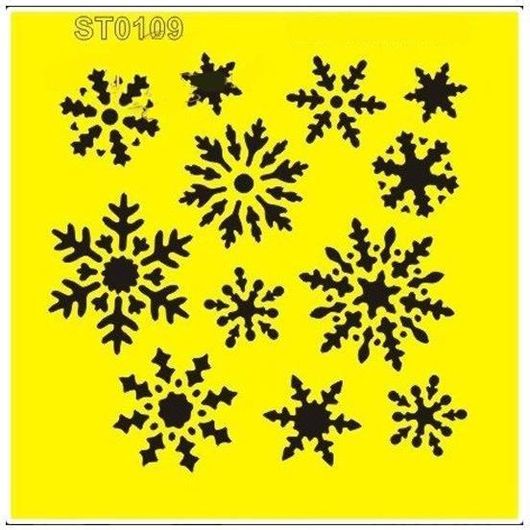 Στένσιλ Πλαστικό "Χιονονιφάδες" 16x16cm (St0109A)