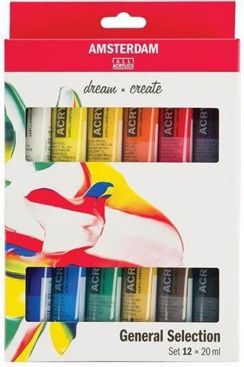 Ακρυλικά Χρώματα Ζωγραφικής  Royal Talens Amsterdam  Standard General Selection 20ml Σετ 12τμχ