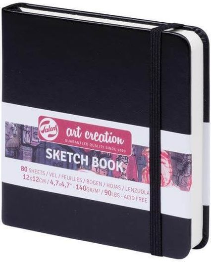 Talens Sketch Book Μαύρο 80Φυλ. 12x12Εκ. 140 Γρ.