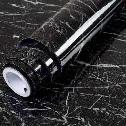 Αυτοκόλλητο Διακοσμητικό Ρολό με Όψη Μαύρο Μάρμαρο 60x100cm