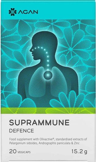 Agan Suprammune Defence Συμπλήρωμα Διατροφής για τα Συμπτώματα Του Κρυολογήματος 20 Vegicaps