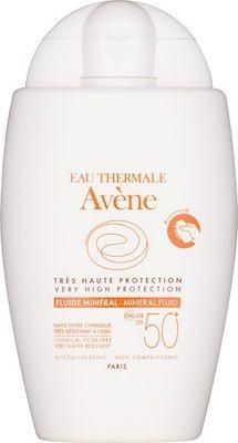 Αντηλιακή Κρέμα Προσώπου Avene Eau Thermale Fluide Mineral Αδιάβροχη SPF50 40ml
