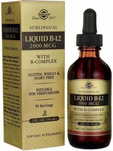 Solgar Liquid B12 with B-Complex Βιταμίνη για την Υγεία του Νευρικού Συστήματος 2000mcg 59ml