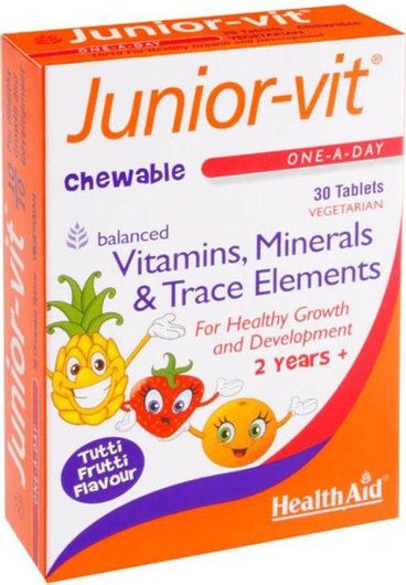 Health Aid Junior-Vit Βιταμίνη Tutti Frutti 30 Μασώμενες Ταμπλέτες