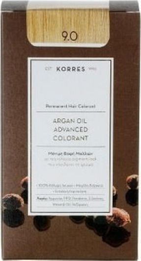 Korres Argan Oil Advanced Colorant Βαφή Μαλλιών Χωρίς Αμμωνία 9.0 Κατάξανθο Φυσικό 50ml