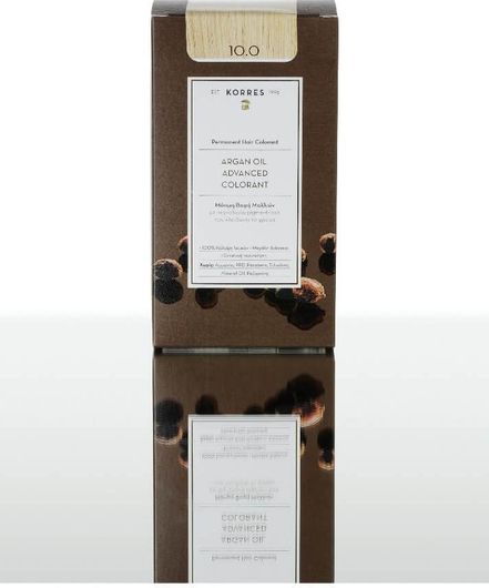 Βαφή Μαλλιών Korres Argan Oil Advanced Colorant 10.0 Ξανθό Πλατίνας Φυσικό