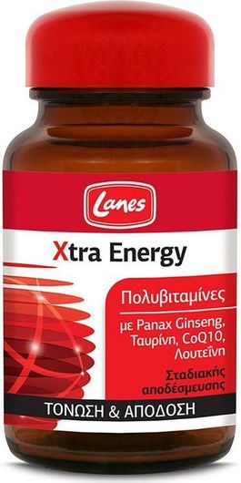 Lanes Xtra Energy Βιταμίνη για Ενέργεια 30 Ταμπλέτες