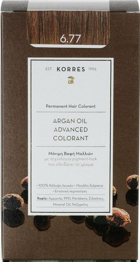 Korres Argan Oil Advanced Colorant Βαφή Μαλλιών Χωρίς Αμμωνία 6.77 Πραλίνα 50ml