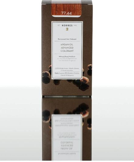 Korres Argan Oil Advanced Colorant Βαφή Μαλλιών Χωρίς Αμμωνία 77.44 Ξανθό Έντονο Χάλκινο 50ml