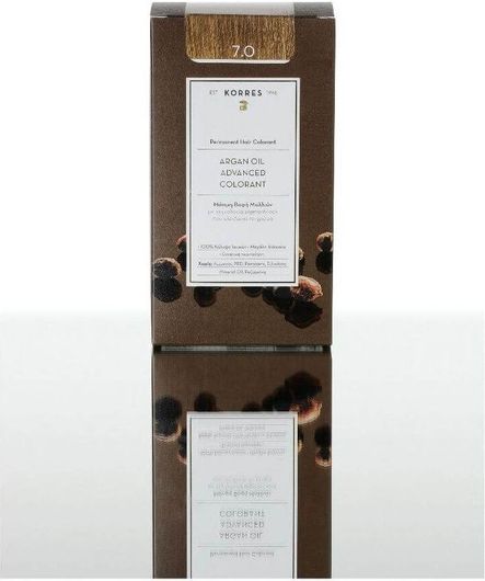 Korres Argan Oil Advanced Colorant Βαφή Μαλλιών Χωρίς Αμμωνία 7.0 Ξανθό Φυσικό 50ml