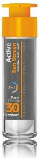 Αντηλιακή Κρέμα Προσώπου Frezyderm Active Sun Screen Innovative Black Αδιάβροχη SPF30 50ml