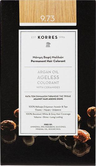 Βαφή Μαλλιών Korres Argan Oil Ageless Colorant 9.73 Χρυσό Κάστανο 50ml