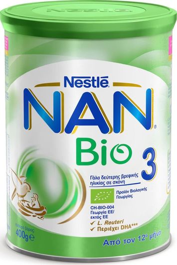 Γάλα σε Σκόνη Nestle Nan Bio 3 400gr για 12+ Μηνών
