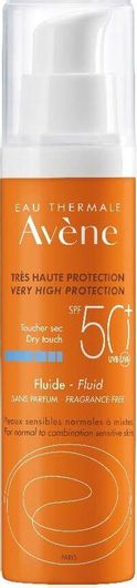 Αντηλιακό Προσώπου Avene Sun Dry Touch Fluid Sans Parfume SPF50+ 50ml