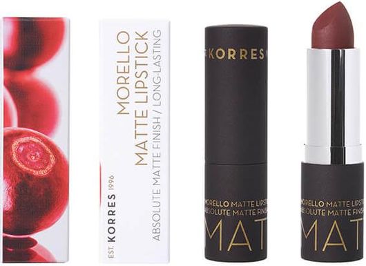 Korres Morello Matte Lipstick 55 Burgundy Leather