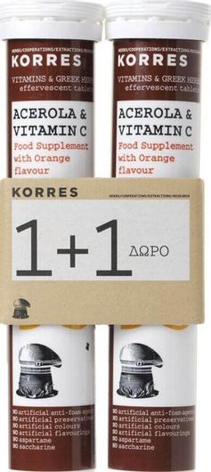 Korres Acerola & Vitamin C 2 x 18 Αναβράζοντα Δισκία