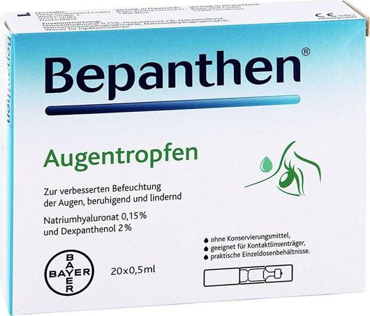 Οφθαλμικές Σταγόνες Bepanthol Bepanthene Eye Drops για Ξηροφθαλμία 20x0.5ml