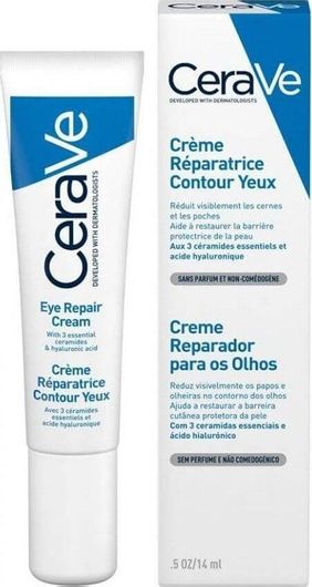 Κρέμα Ματιών CeraVe Eye Repair 24ωρη με Υαλουρονικό Οξύ για Μαύρους Κύκλους 14ml