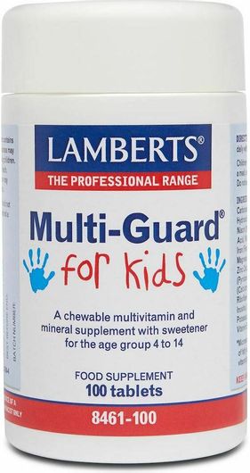 Lamberts Multi-Guard For Kids Πολυβιταμίνη για Ενέργεια, Ενίσχυση του Ανοσοποιητικού & τα Μαλλιά 100 ταμπλέτες