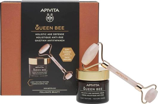Σετ Περιποίησης Apivita Promo Queen Bee Light Texture Day Cream 50ml & Premium Face Roller