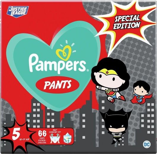 Πάνες Βρακάκι Pampers Special Edition Justice League No.5 για 12-17kg 66τμχ