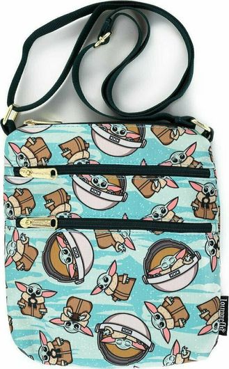 Τσάντα Ώμου Loungefly STTB0196 Mandalorian Child Passport Star Wars Γαλάζιo
