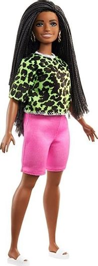 Κούκλα Barbie Fashionistas #144 Long Brunette Braids and Neon Shirt για 3+ Ετών Gyb00
