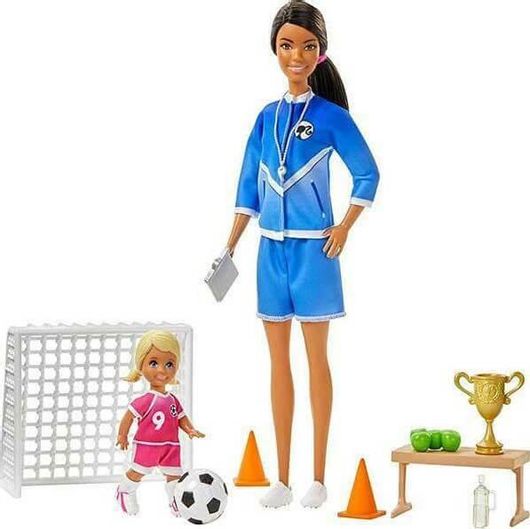 Playset Barbie Soccer Coach Blonde Gjm71