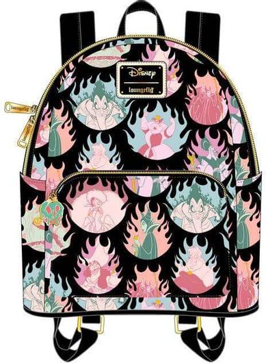 Loungefly Disney Villains Pastel Flames Aop Mini Backpack (Wdbk1533)