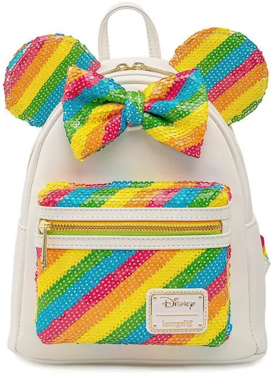Loungefly Disney Sequin Rainbow Minnie Mini Backpack (Wdbk1659)