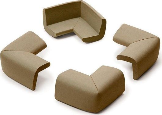 Προστατευτικά για Γωνίες Prince Lionheart με Αυτοκόλλητο από Πλαστικό Καφέ 4τμχ