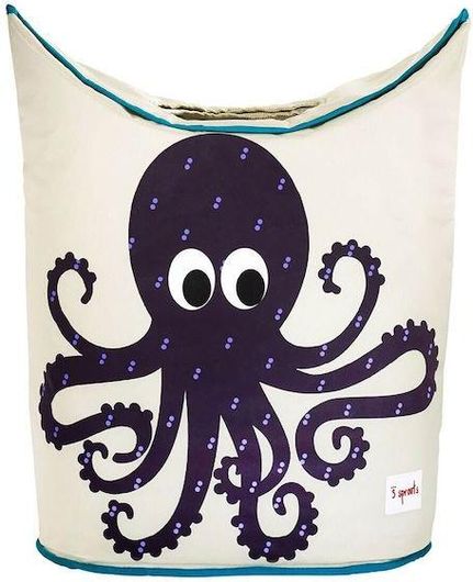 Παιδικό Καλάθι Απλύτων 3 Sprouts Octopus 50x29x57cm Navy Μπλε