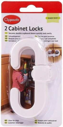 Ασφάλεια Ντουλαπιών Clippasafe Uk Λευκό 2τμχ