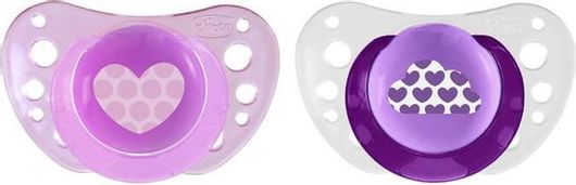 Oρθοδοντική Πιπίλα Σιλικόνης Chicco Physio Air 6+Μηνών 2τμχ Ροζ