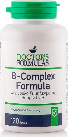 Doctor's Formulas B-Complex Formula Βιταμίνη για Ενέργεια, Ενίσχυση του Ανοσοποιητικού & το Νευρικό Σύστημα 120 Ταμπλέτες