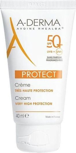A-Derma Cream Protect Χωρίς Άρωμα Αντηλιακή Κρέμα Προσώπου SPF50 40ml