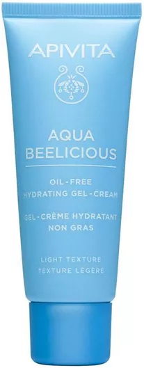 Gel Προσώπου Apivita Aqua Beelicious Oil-Free Light 24ωρο Ενυδατικό για Λιπαρές/Μικτές Επιδερμίδες με Υαλουρονικό Οξύ & Aloe Vera 40ml